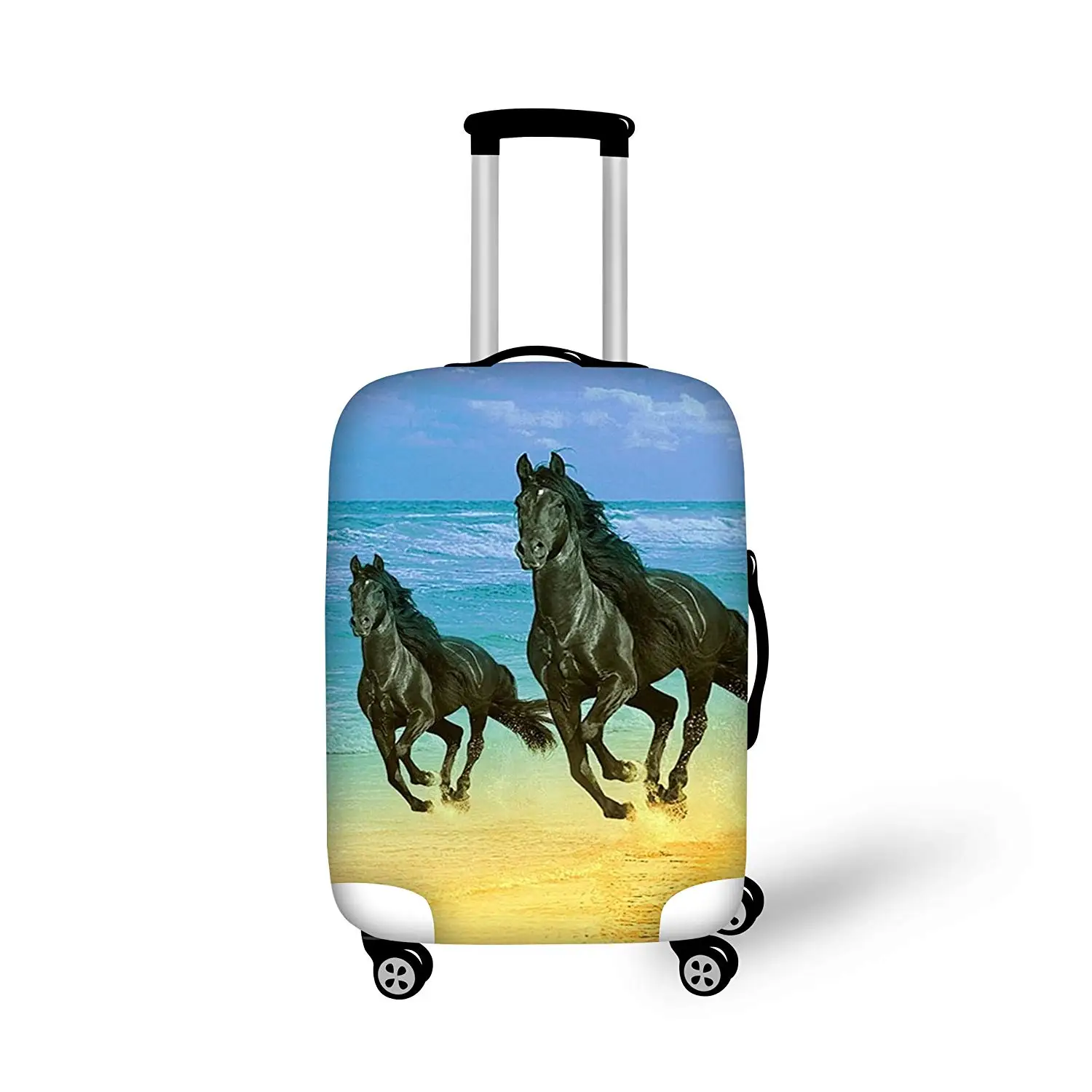 luggage with horses on it