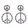 Kaimei fashion jewelry exaggerated diamond claw chain colorful rhinestone dangle earrings ladies peace sign cc earrings