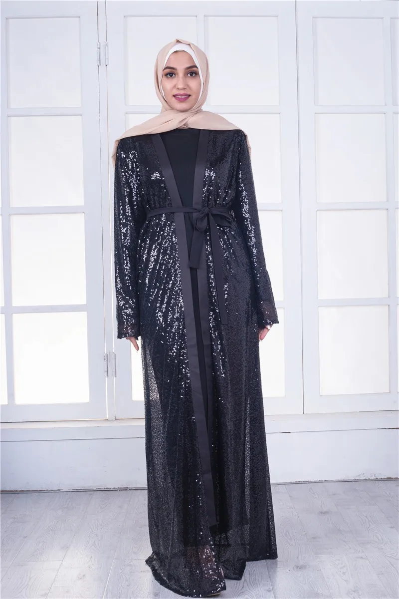 black sequin abaya