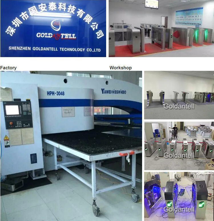 Full Automatic Speed Gate Turnstile with 550mm-600mm Passage Width 30-40 Persons/Min Pass Speed and IP54 Protection
