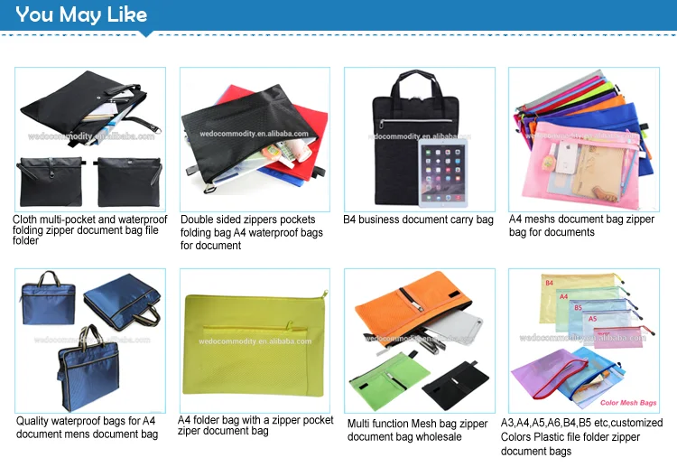 1Pc A4 Xmas File Folder Zipper Bag Side Mesh Pocket Document Bag Office Supply#w 