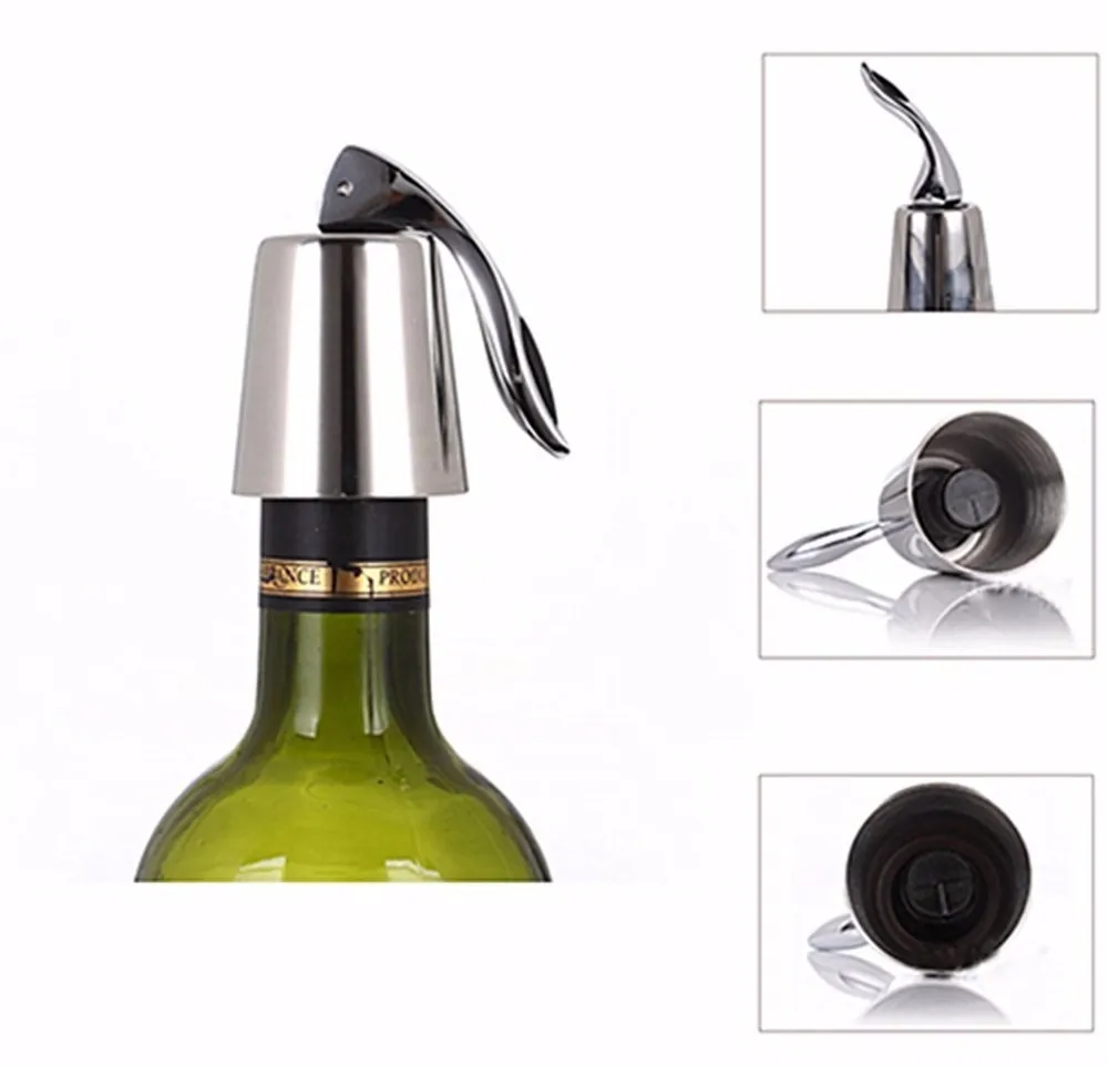 Stainless Steel Sealed Wine Bottle Stoppers,Inner Rubber Seal Leakproof