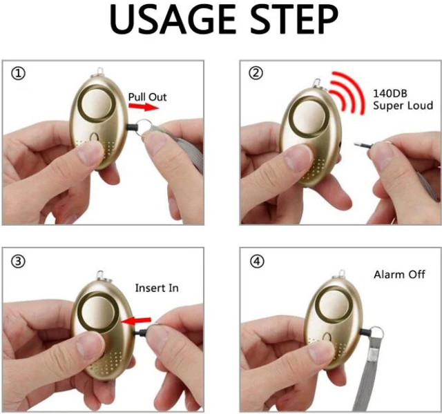 Personal Alarm Keychain,140db Sos Emergency Safety Selfdefense