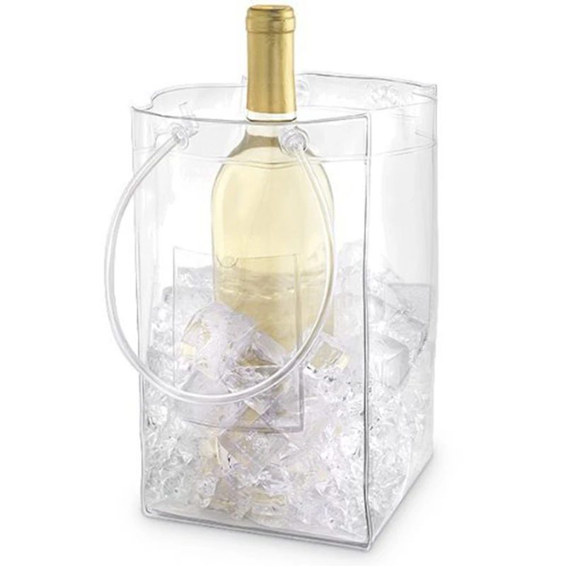 Manufacturers specialize custom transparent plastic PVC wine bag colorful fashion strong pvc wine tote shopping bag for sale