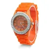 Women Watches Hot Sale Elegant Graceful Fashion Stylish Diamante Colorful Watch Wholesale Silicone Jelly Watch