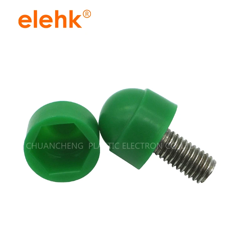 Elehk Plastic Fastener Hex Domed Shape Nut Caps Bolt And Screw