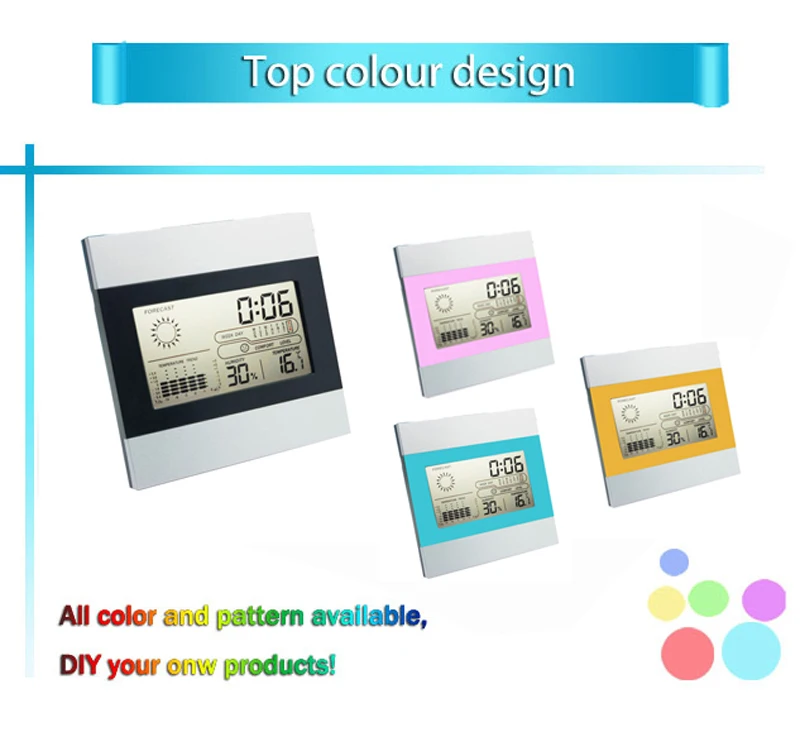 China Manufacturer Supply Cheap Promotion Free Desktop Digital Time Clock With Weather Station