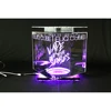 acrylic revolving cube glorifier angled purple LED acrylic display case