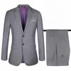 Top Quality Grey Coat Pant Men Suit Mens 2 pc 2 Button Slim Fit Suits