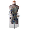 Embroidered Blue Sequins Peacock Feather Applique Patches Sew Trim for Women Dress Clothes Decor DIY Accessories 60X32cm D456