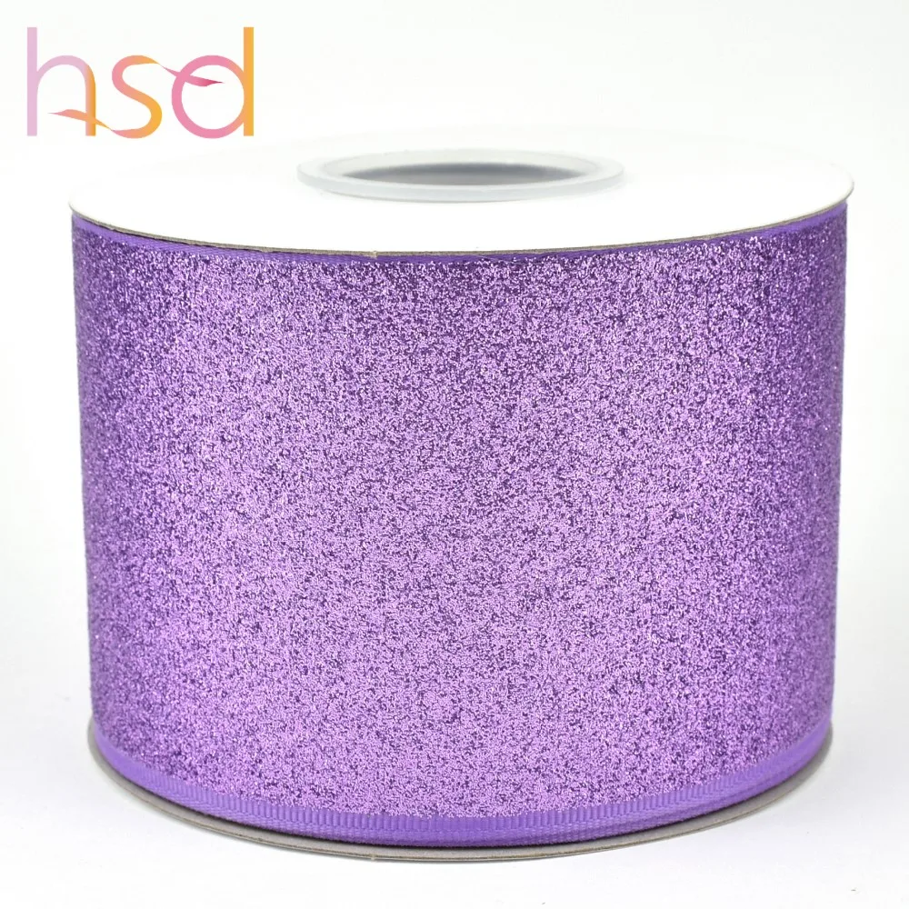 3" Sparkle Purple Solid Glitter Printed Ribbon For Hair Bows Buy 3