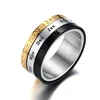 Hot-selling 8mm Width Stainless Steel Roman Numerals Men's Spinner Ring Design