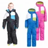 Kids outdoor sports waterproof jacket one piece snow ski suit