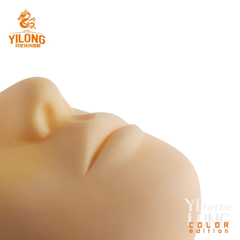 Yilong Professional Tattoo Practice Skin Model High Quality 3D Mannequin Head For Permanent Makeup Tattoo