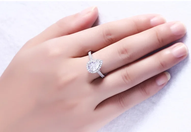 Manufacturer direct sale 925 sterling silver ring cz moissanite wedding rings women