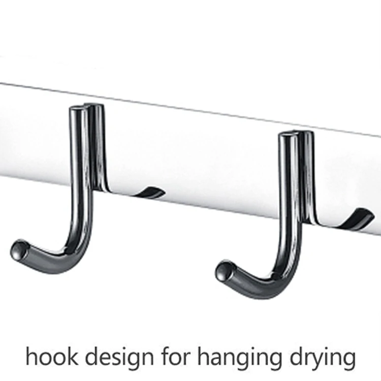 Stainless Steel Wall Mounted Retractable Towel Rack With Clothes Hook