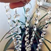 Romantic 14mm clear crystal octagon beads hanging glass beads strands chains crystal prisms chains for wedding party chandelier