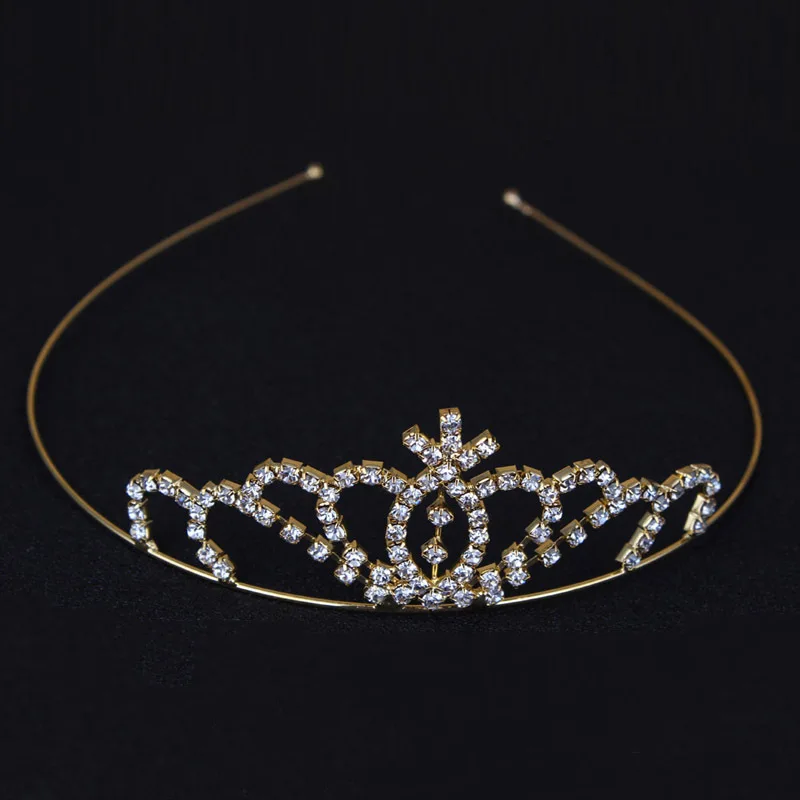 2015 Wholesale New Gold Plated Weddingbulk Princess Rhinestone Tiaras