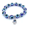 Promotional Men Women Fashion Navy Blue Turkey Evil Eye Jewelry Resin Beaded Bracelet