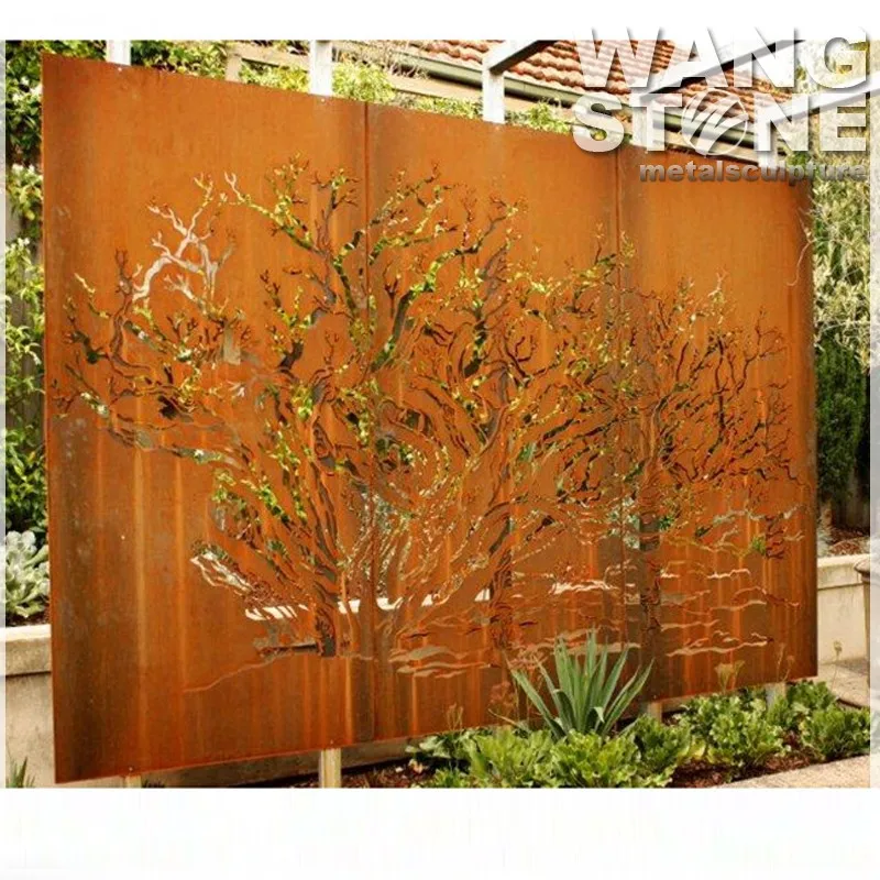 Laser Cut Decorative Metal Corten Steel Garden Screen ... Laser Cut Decorative Metal Corten Steel Garden Screen