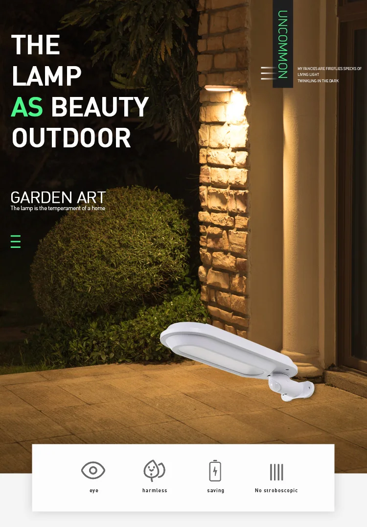 120 Degree Wide Angle Motion Sensor Wireless Waterproof Security Solar Sensor Light Outdoor