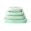 BPA free foldable silicone tableware bento lunch box leakproof kids food container with lids