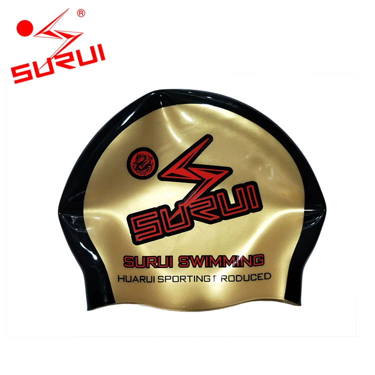 Customized Logo Printed Waterproof Silicone Seamless Swimming Cap for Adult