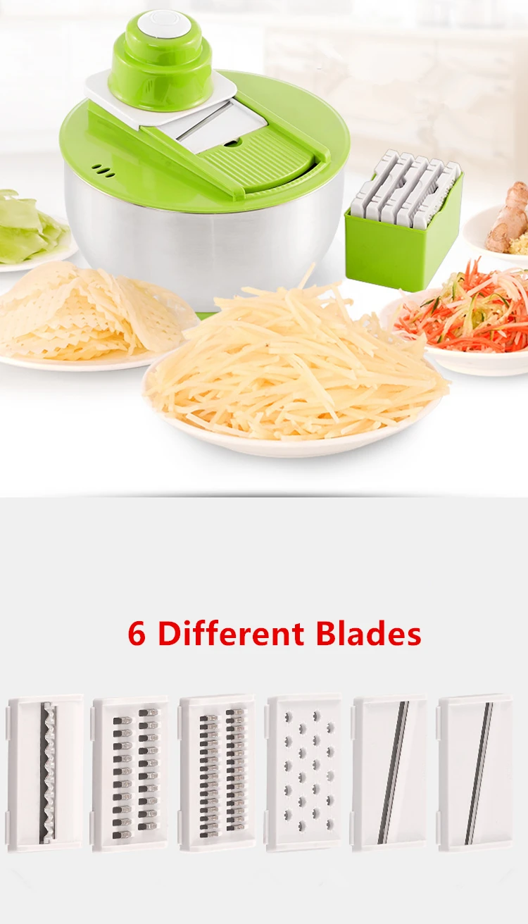 Kitchen Multifunctional Large Stainless Steel Salad Spinner Mandoline