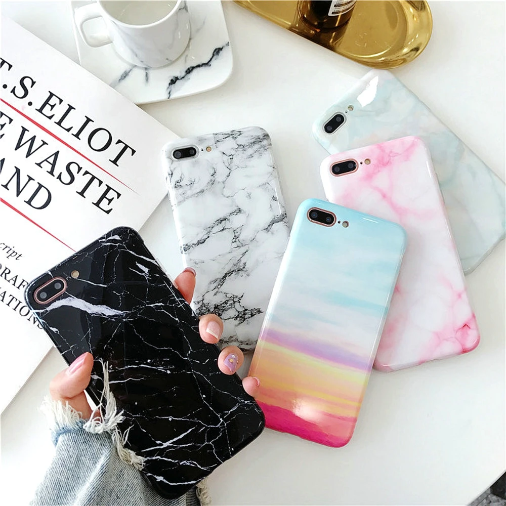 Luxury TPU Marble Phone Case For IPhone XR Custom Mobile Cover
