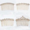 One word Oblique Alloy Hair Comb Block Wave Hairpin Eight Flowers Comb Bride Rhinestone Hair Comb