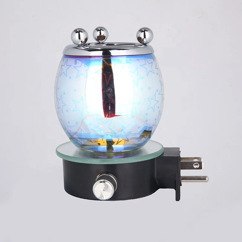 Plug In Night Light 3d Glass Aroma Electric Oil Warmer ...