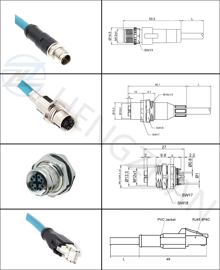 Leuk vinden hoofdkussen salami Ethernet Cable M12 8 Pin X Coded To Rj45 Connector - Buy M12 8pin To Rj45, M12 X Coded To Rj45,M12 Connector Cable Product on Alibaba.com