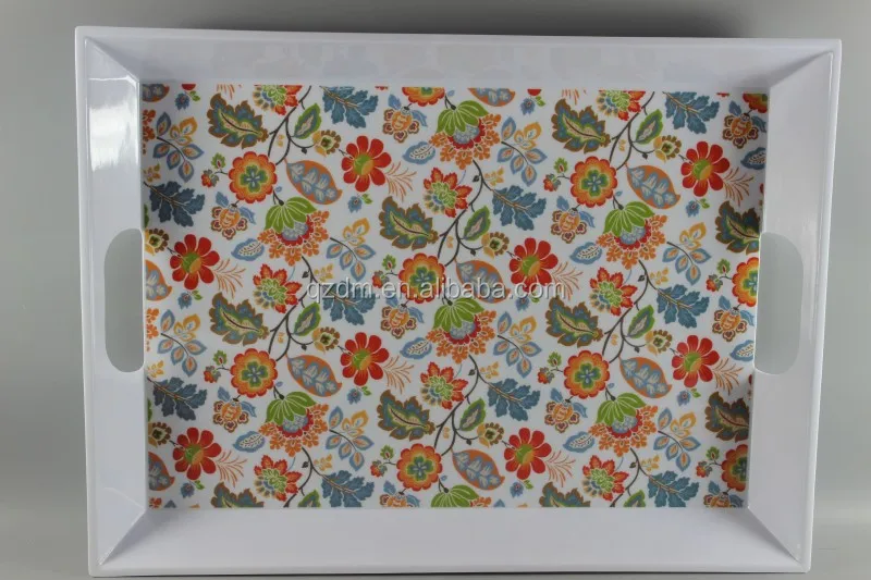 Cheap 20"Melamine Tray With Handle , Big tray