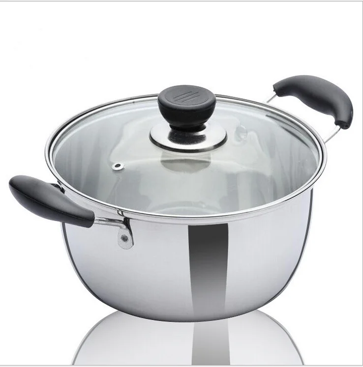 Fashion Unique Color Design Kitchenware Stainless Steel Kitchen Induction Soup Pot Steel Cooking