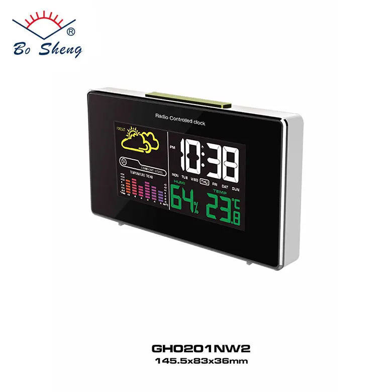 2018 Bosheng negative display thermo hygrometer color weather station led digit digital table clock