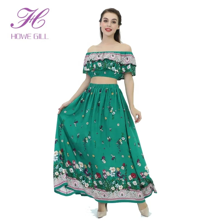 New Fashion Boho dresses women lady elegant Summer Casual 2 Two Piece Set Women Clothing