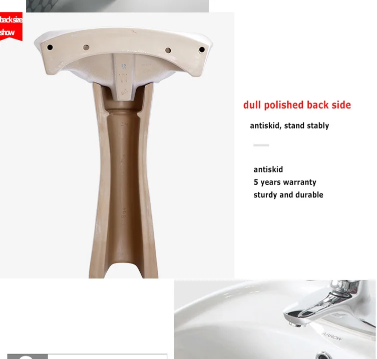 ARROW Brand Ceramic chinese round shape pedestal bathroom sink wash basin