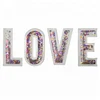 Recycle Custom Fill Colorful Sequin Transparent Plastic PU patch