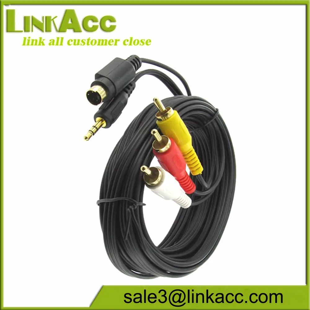 5' Svideo 4pin With 3.5mm Audio To 3rca Composite Cable Pc To Tv