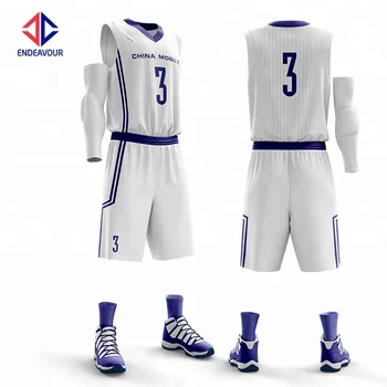 Basketball Jersey White And Blue 