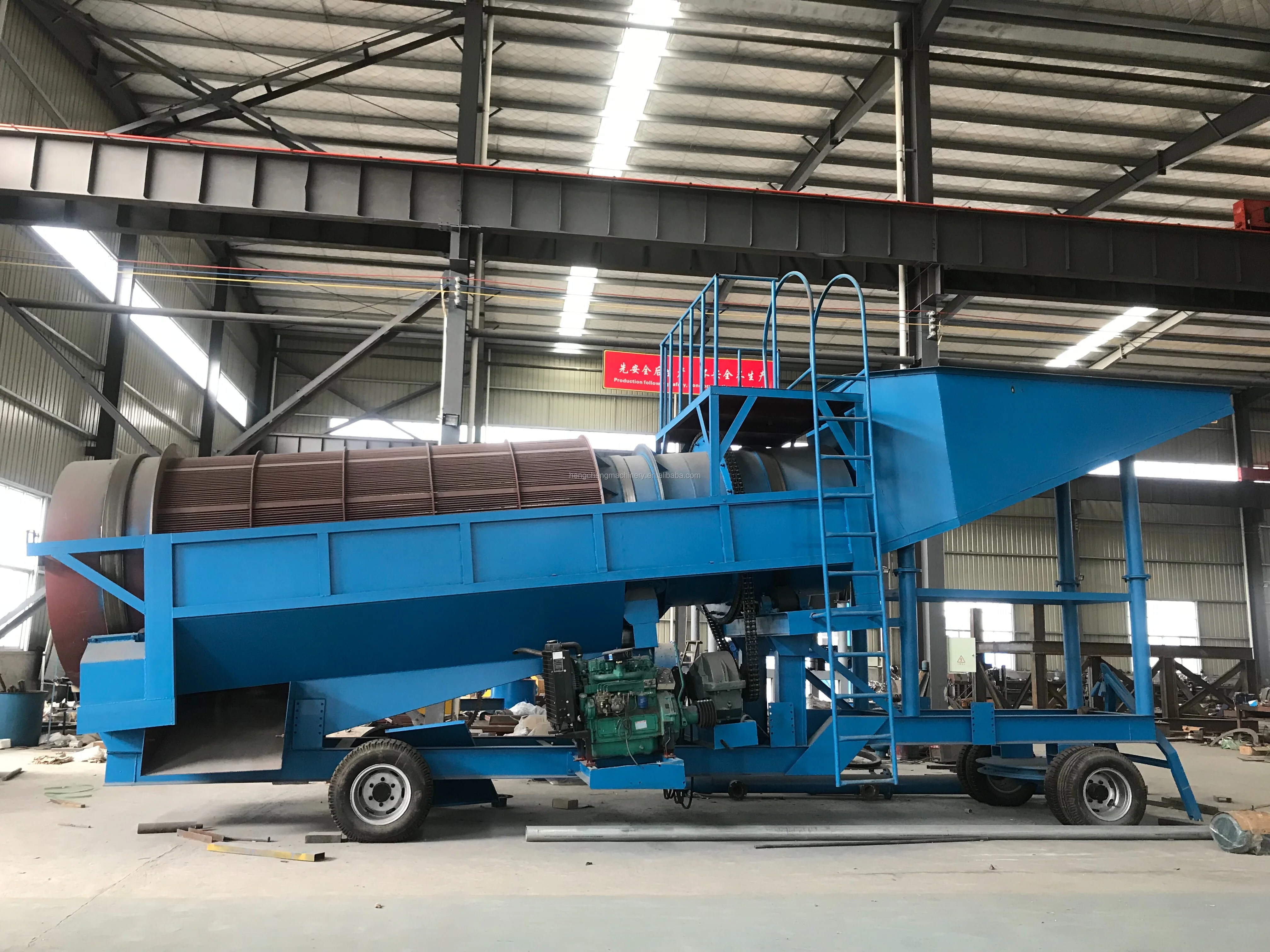 Mobile trommel Screen washing plant