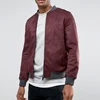 Burgundy Micro Peach Rib Hem Custom Bomber Jacket Uk Wholesale