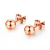 Rose Gold Ear Post Ball Studs,Fashion Stainless Steel Stud Earring