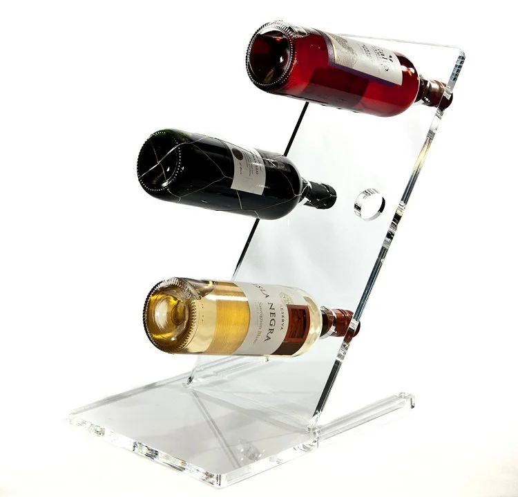 Plexiglass Fancy Acrylic Wine Stand Custom Modern Lucite Acrylic Bottle