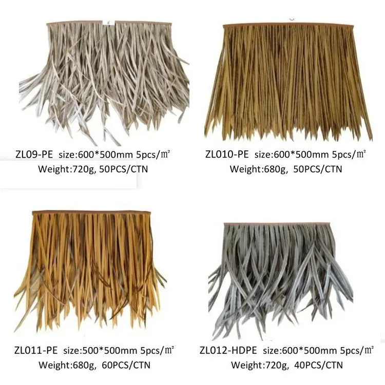 Pvc Pe Ignífugo Pvc Artificial Techo De Paja Sintético Viro Techos De