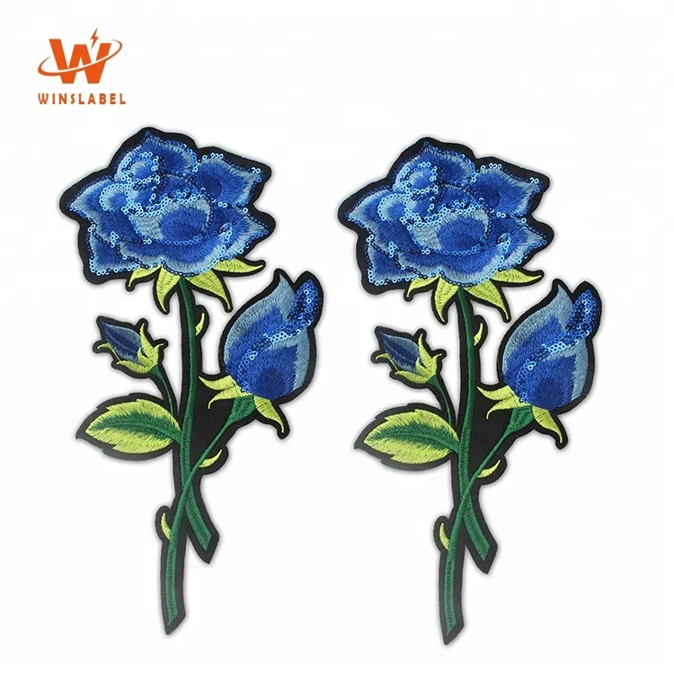 Iron Patch Sticker 3D Sequined Flower Embroidery Paillette Patches