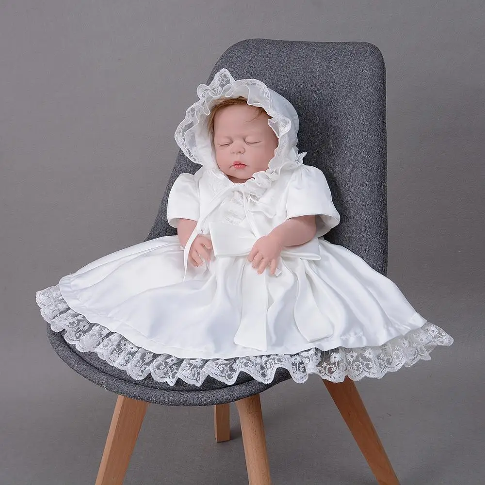 newborn white christening dress