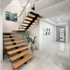 American building code wood block steps straight staircase design pictures
