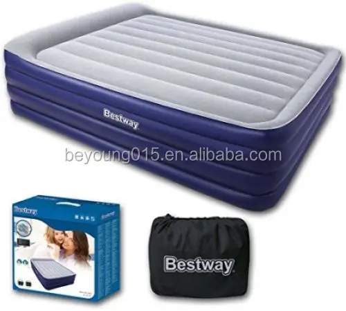 Plein Air Gonflable Queen Air Matelas Avec Intégré Pompe Camping Maison Lit