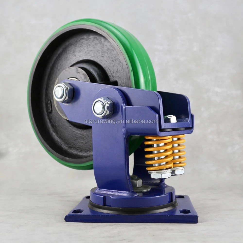 SS Spring Shock Absorber Caster Wheel PU Caster - Customized Support